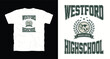 © Pronob - Westford highschool wolves united emblem with wolf mascot inside laurel wreath for academic and athletic wear
