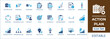 © icon_solution - Action plan icon set featuring business strategy, project roadmap, task management, workflow process, productivity tracking, goal achievement, and strategic planning symbols.