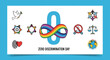 © CINTA - Commemorating Zero Discrimination Day with a vibrant collection of icons symbolizing global equality, peace, justice, and human rights for an inclusive world