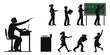 © Sa - Illustration depicting various activities and stages of human evolution and development Vector