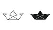© SHAHRIYAR RASEL - Paper Boat Icon Set: Line Art and Solid Silhouette