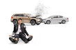 © Ljupco Smokovski - Disappointed man sitting in front of collided cars