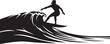 © Natural vibes - Surfer Riding Wave Silhouette Ocean Sport Dynamic Action Isolated Vector Graphic