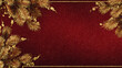© Mdabu - Festive golden pine branches frame a sparkling red background