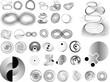 © miloje - Collection of vector design elements. Set of logos with lines, stripes and circles. Various forms of line and dots design.Vector logo collection. Bundle of circle icons and elements. Set of lines art.