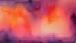 © MariaGabriela - Fondo abstracto de acuarela con vibrantes tonalidades naranja, magenta y violeta oscuro, con texturas fluidas y salpicaduras de pintura.