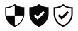 © muni - Shield check mark icon or security shield protection icon with tick symbol vector.