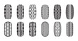 © Nayan Arts - Collection of various tire tread patterns side view on white background vector graphics