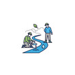 © Hadik - Two Men Working on Water Pipe.