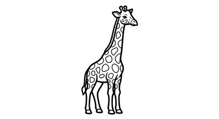  Giraffe standing in a simple pose.