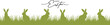 © thebeststocker - Easter bunny silhouette border illustration with Happy Easter lettering and rabbits in grass
