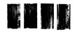 © Yula yuli - vertical texture set of grunge rolled ink stamp brush, abstract thin and thick dark irregular black transparent textures, handmade, rectangular letter press, suitable for background of text design