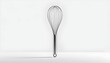 © Sumera - A stainless steel whisk standing alone on a clean white surface