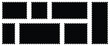 © Snap Smith - Set of black color blank postage stamps in flat design ideal for creating stamp effect on images, e-commerce and advertising, and digital or physical postal service. Vector illustration.