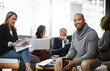 © peopleimages.com - Smile, professional and portrait of business man in office for coworking, claims advisor and about us. Male person, confidence and account policy with risk portfolio manager at insurance agency