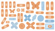 © Zia - Large assortment of adhesive bandages and medical plasters in various shapes and sizes are displayed for first aid and healthcare.