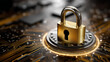 © Nataliya - Padlock encircled by electronic circuits, representing intersection of cybersecurity and digital health technologies, defocused background, with copy space