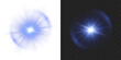 © Даниил Москаленко - Glowing blue stars with shimmering rays and lens flare effects. Great for Christmas designs and magical illustrations. Transparent PNG background format with blue glow.