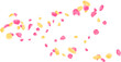 © Little J - Soft focus pink and yellow rose petals floating along a curved line