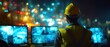 © SKV - The Security Operator Monitoring Multiple CCTV Screens at a Night Construction Site