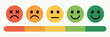 © Ayat 03 - Feedback scale set with five emoji faces ranging from sad to happy for customer satisfaction survey forms vector illustration