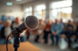 © filmanana - Community Hall Gathering with Microphone Focused for Speech or