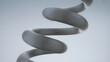 © MDNASIRUL - An abstract 3D rendered illustration of a flexible corrugated metal spiral pipe isolated on a white background