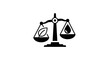 © Nurkafi - Simple Black Scales Icon with Leaf and Drop.