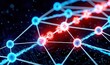 © kohinur - Digital Network Connection with Blue and Red Glowing Nodes Representing Data, AI, or Viral Threat Spread