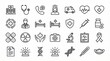 © Adoby - Medical icon set with healthcare symbols in grid.