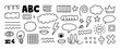 © Emon - Hand Drawn Doodle Elements Including ABC Letters Speech Bubbles Stars and Clouds alphabet