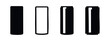 © liubomir118809 - Abstract vertical bar and rectangle icon set, featuring solid, outlined, 3D, and fragmented geometric designs.