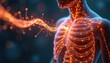 © miss irine - Human body network illustration with glowing energy pathways. Shows internal systems connected with digital data streams. Science concept for health and wellness tech.