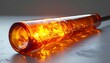© gilz_r - Vibrant Orange Liquid Splashing in Transparent Amber Glass