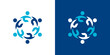 ©  Jagat_Aji - Dual meaning logo of people and unity, human shapes forming a circle to represent partnership, teamwork, and trust. Minimalist, clean, modern, professional