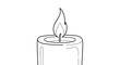 © musa - Simple line art drawing of a lit candle
