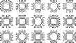 © Clean Line Studio - Collection of stylized electronic integrated circuits and microprocessors isolated on transparent background