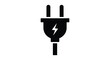 © Wazeeran - Black vector graphic illustration of an electrical power plug icon with lightning symbol