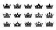 © MDAUAL - Collection of ornate crown designs displayed in black silhouette