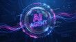© Artem - Technology sphere showing AI agent with data and automation concepts in a digital setting during the night