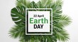 © Jasavantpatel - Card with green tropical leaves. Earth Day celebration