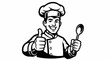 © ZiletterId - Smiling Chef Cartoon Character with Spoon.
