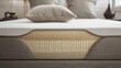© LimeSky - High-quality modern natural latex mattress section - top choice. Front view, close-up