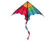 © Ева Поликарпова - A colorful kite soaring through the air on a clean white background