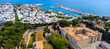 © Esin Deniz - Rhodes old town with Palace of the Grand Master aerial panoramic view in Rhodes island in Greece