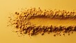 © Pranom - Turmeric Powder on Yellow Surface: Close-up of vibrant turmeric powder forming a textured streak against a complementary yellow backdrop. A burst of spice and color