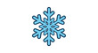 © mst - A light blue snowflake illustration with a distinct outline silhouette