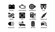 © Cali6ro - Car icons: battery, engine, alternator, fuse, wiring, ecu, multimeter, spark plug