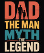 © Sadia - Father and child myth legend bold text vector illustration flat design