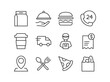 © Vaxipro - Food delivery service line icons for mobile applications and websites